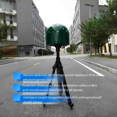 نطاق تشويش 9 كيلومتر، نطاق كشف 13 كيلومتر، كشف طيف سلبي، نظام مضاد للطائرات بدون طيار، التعرف على الذكاء الاصطناعي
